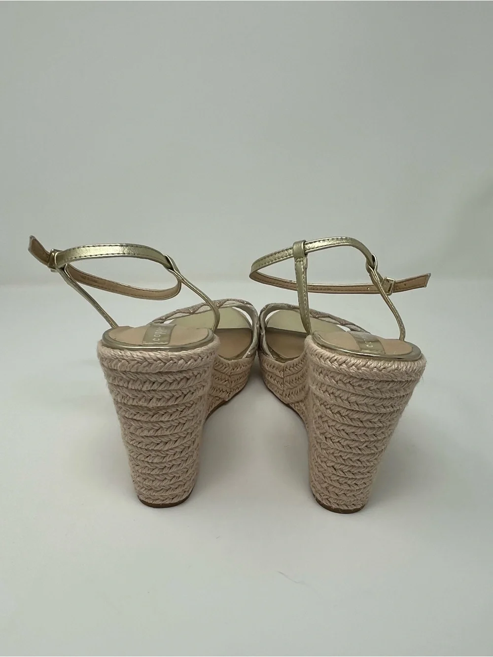 Copper Key Espadrille Wedge Sandals Size 9.5 Pastel Chevron Platform Heels Boho